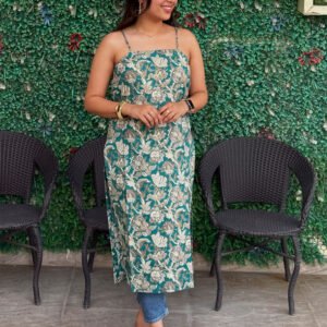 Strap Edit Blue Kurti