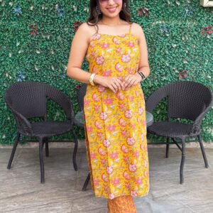 Strap Edit Yellow Kurti