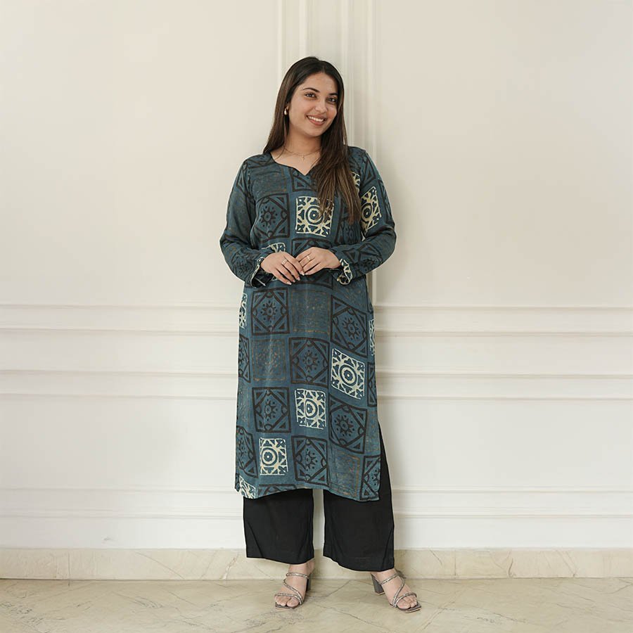 Green Ayra Modal Kurta